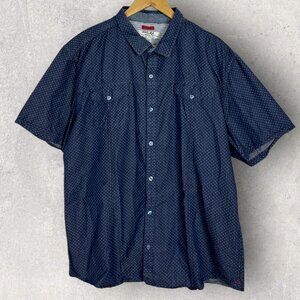 Projek Raw Short Sleeve Shirt Mens Size XXL Blue Printed Button Down Pockets Top